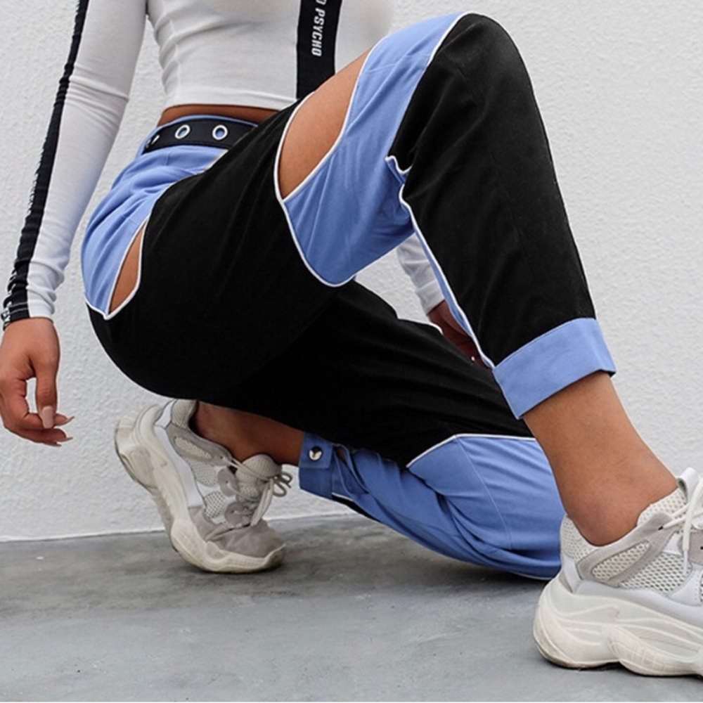 Blue and black patchwork jeans 💙🖤 - Picture 1 of 3